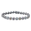 Image 1 : 14KT White Gold 2.54ctw Multi Color Gem Stones and Diamond Bracelet