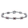 Image 1 : 14KT White Gold 2.55ctw Ruby and Diamond Bracelet