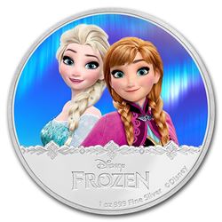 2016 $2 Disney Frozen Anna and Elsa Niue Silver Coin