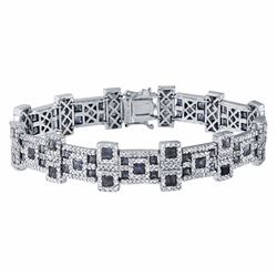 14KT White Gold 10.24ctw Blue Sapphire and Diamond Bracelet