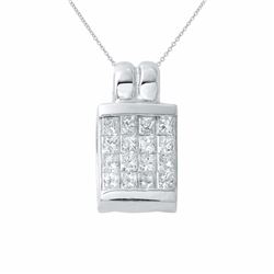 18KT White Gold 0.66ctw Diamond Pendant with Chain