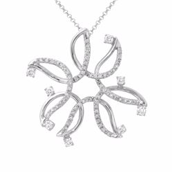 18KT White Gold 0.90ctw Diamond Pendant with Chain