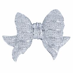 18KT White Gold 2.98ctw Diamond Brooch