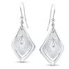 Image 1 : Sterling Silver Polished Scratch-Finish Earrings