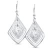 Image 2 : Sterling Silver Polished Scratch-Finish Earrings