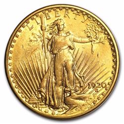 1920 $20 Saint Gaudens Double Eagle Gold Coin