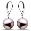 Image 1 : Sterling Silver 12-13 mm Purple Shell Bead Pearl Earrings