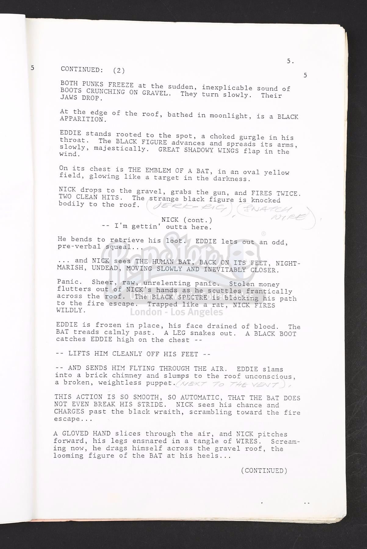 Batman 89 Script BATMAN (1989) - Production-Used Script