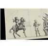Image 2 : VALLEY OF GWANGI, THE (1969) - Ray Harryhausen Scale Comparison of Cowboys, Gwangi and Styracosaurus