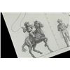Image 2 : VALLEY OF GWANGI, THE (1969) - Ray Harryhausen Hand-Drawn Scale Comparison of Cowboys, Gwangi and St