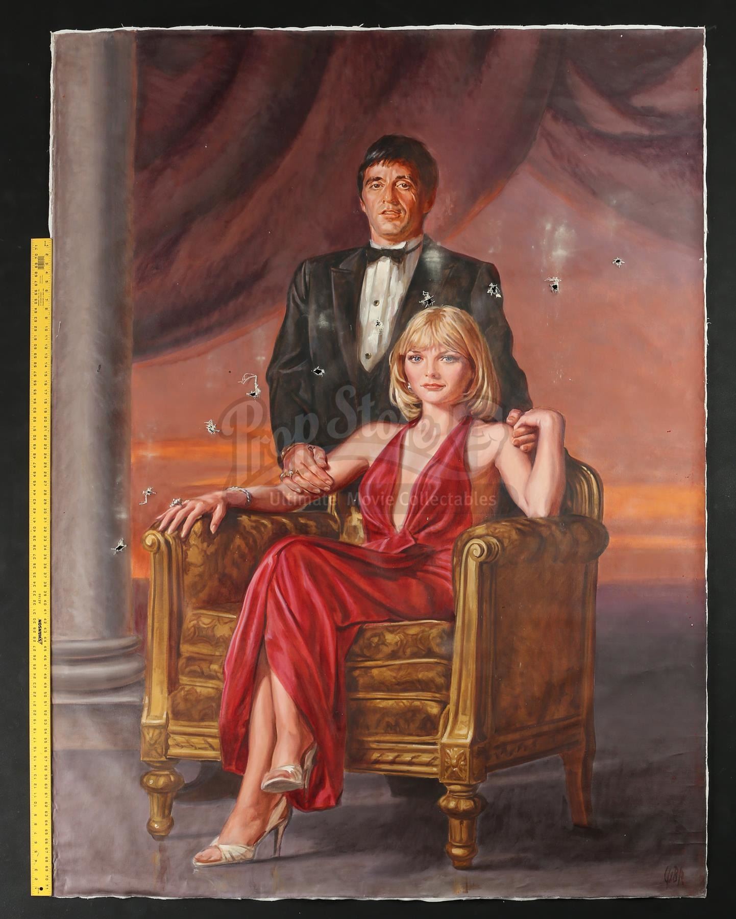 SCARFACE (1983) - Hand-Painted Mansion Portrait of Tony Montana (Al ...