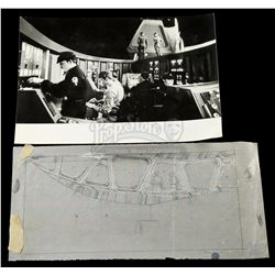 STAR WARS: THE EMPIRE STRIKES BACK (1980) - Ralph McQuarrie Hand-Drawn Bridge Sketch and Photo