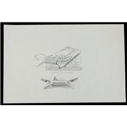 STAR WARS: RETURN OF THE JEDI (1983) - Ralph McQuarrie Hand-Drawn Illustration — Tatooine Skiff Rear