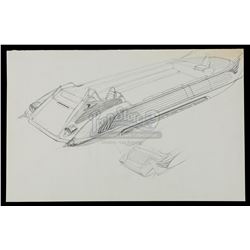 STAR WARS: RETURN OF THE JEDI (1983) - Ralph McQuarrie Hand-Drawn Illustration - Tatooine Skiff