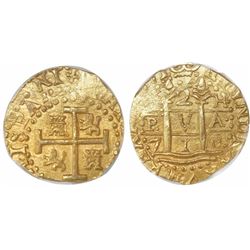 Lima, Peru, cob 2 escudos, 1710H, encapsulated PCGS MS63, finest known in PCGS census, from the 1715