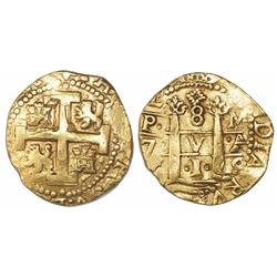 Lima, Peru, cob 8 escudos, 1718M.