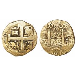 Lima, Peru, cob 8 escudos, 1735N.