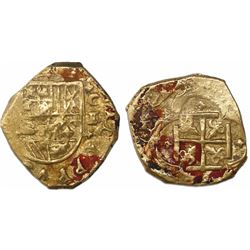 Cartagena, Colombia, cob 2 escudos, Philip IV, assayer E below mintmark C to right, style of 1632-3.