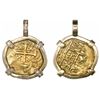 Image 1 : Bogota, Colombia, cob 2 escudos, posthumous Charles II, no assayer (Arce), from the 1715 Fleet, moun