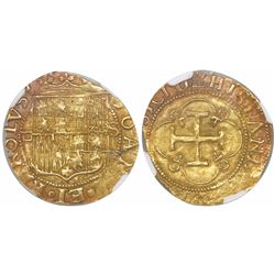 Seville, Spain, 1 escudo, Charles-Joanna, assayer Gothic D to left, mintmark S to right, encapsulate