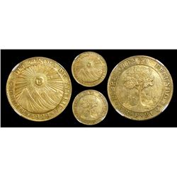 Costa Rica (Central American Republic), 8 escudos, 1828F, rare, encapsulated NGC AU details / rev dr