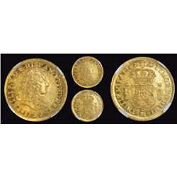 Mexico City, Mexico, bust 2 escudos, Philip V, 1732F, extremely rare, encapsulated NGC AU 58, finest