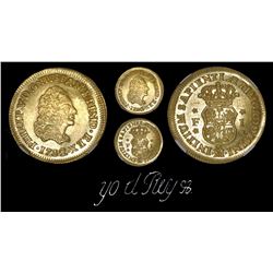 Mexico City, Mexico, bust 1 escudo, Philip V, 1732F, extremely rare, encapsulated NGC MS 61, finest