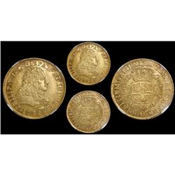 Mexico City, Mexico, bust 8 escudos, Philip V, 1734MF/F, unlisted over-assayer, encapsulated NGC AU