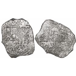 Mexico City, Mexico, cob 8 reales, Philip III, assayer not visible, Grade 3, with Fisher tag but cer