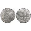 Image 1 : Potosi, Bolivia, cob 8 reales, Philip III, assayer C (rare), Grade 3, with original tag but replacem