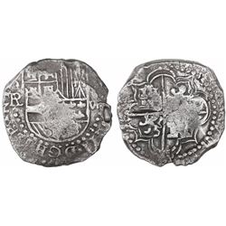 Potosi, Bolivia, cob 8 reales, (1618)PAL, rare, Grade 1.