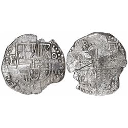 Potosi, Bolivia, cob 8 reales, (1)6(1)8T, variety with large mintmark and denomination as o-V-III, q