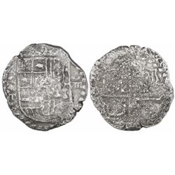 Potosi, Bolivia, cob 8 reales, Philip III, assayer T, Grade-3 quality (13 points), with hand-signed