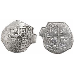 Potosi, Bolivia, cob 2 reales, Philip III, assayer M, Grade 1.