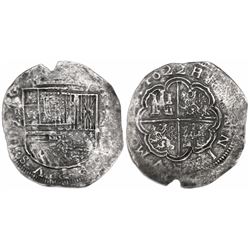 Nuevo Reino Colombia cob 8 reales, 1622, assayer A to right, mintmark RN to left, Atocha