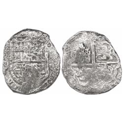 Seville, Spain, cob 8 reales, Philip III, assayer not visible, Grade 3.