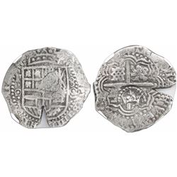 Potosi, Bolivia, cob 8 reales, (1650-51)O, with crowned-L countermark on cross, encapsulated NGC gen