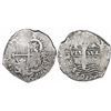 Image 1 : Potosi, Bolivia, cob 4 reales, 1653E, rotated-4 denomination.