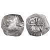 Image 1 : Potosi, Bolivia, cob 8 reales, (1651)E/O, with crowned-L countermark on cross.