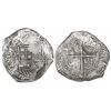 Image 1 : Potosi, Bolivia, cob 8 reales, (16)51E, with crown-alone countermark (rare variety) on cross.
