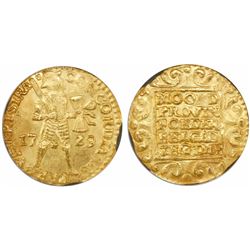 Utrecht, United Netherlands, gold ducat, 1729, encapsulated NGC MS 63.