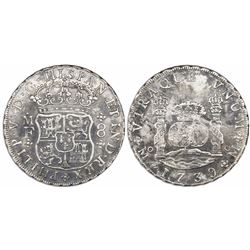 Mexico City, Mexico, pillar 8 reales, Philip V, 1739MF.