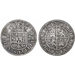 Madrid, Spain, milled 4 reales, Philip V, 1734JF.