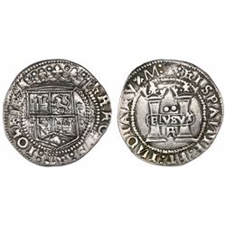 Mexico City, Mexico, 2 reales, Charles-Joanna, "Early Series," assayer R (Rincon) at bottom between 
