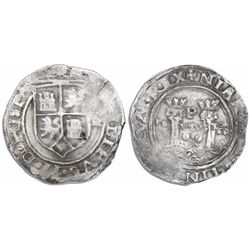 Lima, Peru, 2 reales, Philip II, assayer R (Rincon) to right, motto PL-VSV-TR, legends HISPA / NIARV