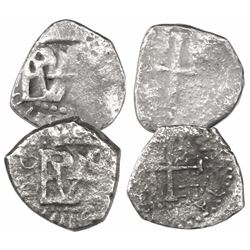Lot of two Lima, Peru, cob 1/2R, (1659), "Star of Lima" type, rare.