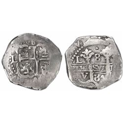 Lima, Peru, cob 8 reales, 1684V, encapsulated NGC VF 25.