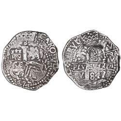 Lima, Peru, cob 8 reales, 1684V.