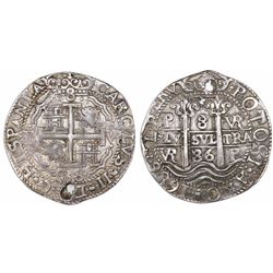 Potosi, Bolivia, cob 8 reales Royal, 1686VR, ex-Huntington.