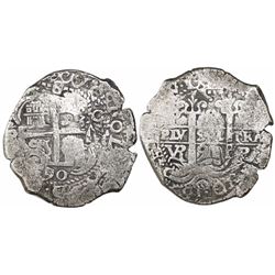 Potosi, Bolivia, cob 8 reales, 1690VR.